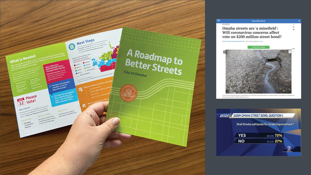 road to better streets pamphlet and campaign visuals