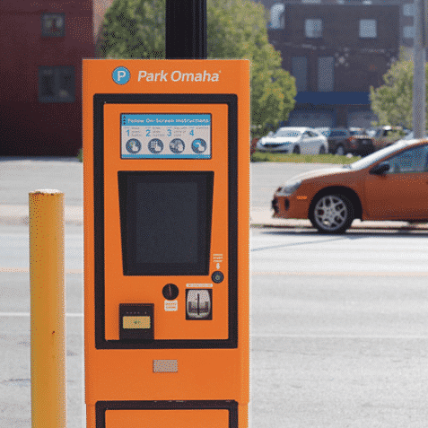 Parking payment kiosk on Omaha street